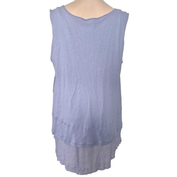 Free People We The Free Lilac Peachy Tee Lace Hem V-Neck Tank Top Size XS - Picture 3 of 4